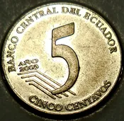 ✅2003 Ecuador Five Cents✅