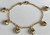 Puffed Heart Charm Bracelet