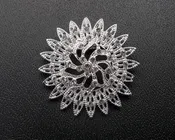1 1/2 Silver Round Fashion Brooch Pin - Pack of 12