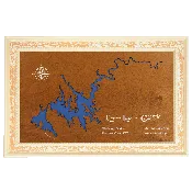 Carters Lake, Georgia Stained Wood and Distressed White Frame Lake Map Silhouette