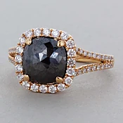 2.37 Carat Black Diamond Rose Gold Ring