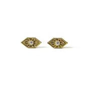 18k Gold and Diamond Levine Stud Earrings