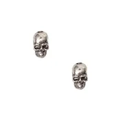 Skull Post Earrings - Silver Tone