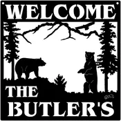 Name Sign Wall Art Bears 28x28 - J. Dub's Metalworks