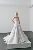 Bold and Dramatic Strapless A-Line Wedding Dress