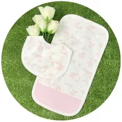 Royalty Collection Pink Toile Custom Burp Set – 2 Piece