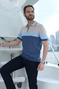 1/4 Zip Polo in Blue