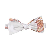 Beige Orange Floral Bow Tie