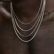 3.5mm Silver Cuban Chain Necklace