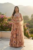 Blush Reverie — Peach Floral Designer Outfit | Palkhi Fashion