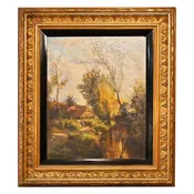French Oil on Canvas, Signed Corot
