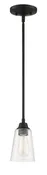 Craftmade 41991-ESP-CS Grace 1 Light Mini Pendant -Espresso (Clear Seeded Glass)