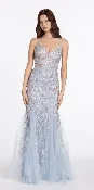 3 D Cherry Blossom Mesh Mermaid Dress Godets