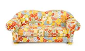 Abstract Floral Print Custom Upholstered Sofa