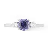1.11ct Purple Sapphire 3 Stone Ring