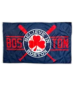 Believe In Boston - Red Shamrock with Bats 3' x 5' Flag (BLUE)