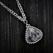 GEMSTONE Larvikite Teardrop Pendant