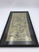 Antique Chinese Framed Hand Embroidered Silk Textile