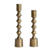 Antique Gold Taper Holder, Set of 2