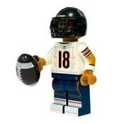 #18 QB Williams Chicago Football Player Minifig made using LEGO parts