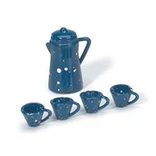 Coffee Pot with Cups Miniature Set