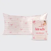 Satin Pillowcase Striped Bows King