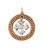 Aimez 2Tone Greek Key Clover Cross Small Charm by Beaucoup Designs
