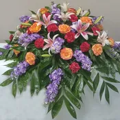 Casket Spray of Bright Shades