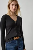 Button Front Ribbed Cardigan