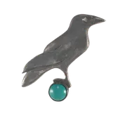 Blackened Raven Pin