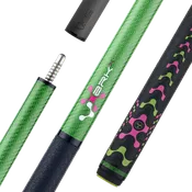 Poison VX Jump/Break Cue with Venom Carbon Fiber Shaft - Green/Pink