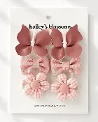 6-Piece Hair Clip Set -  Petal Pink