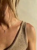 Dainty Block Letter Charm Necklace - Yellow Gold-Filled or Sterling Silver