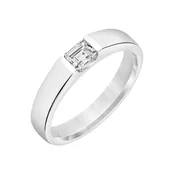 3.8mm Mens Modern Polished Band with East-West Emerald Lab-Grown Diamond