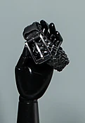 Black Braided Leather Belt