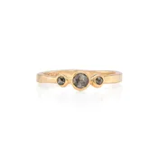 3 Stone Salt & Pepper Diamond Ring