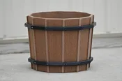 16 inch Barrel Flower Pot, Hand Crafted from Poly Lumber