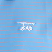Albatross Polo Azure Blue / Coral Pinstripe