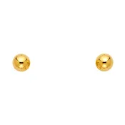 14K Yellow Gold 6mm Ball Stud Earrings