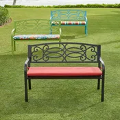 Steel Garden Bench & Cushion