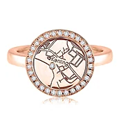 14k Rose Gold Circle Map Ring