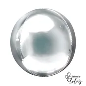 15" Round Silver Orbz Foil Balloon