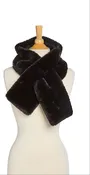 Cuddle Up Neck Wrap Plush Faux Fur Scarf with Pull Through