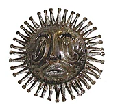 Recycled Steel 10" Aztec Sun Metal Wall Decor