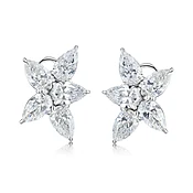 GIA CERTIFIED DIAMOND CLUSTER EARRINGS, 5.14 CARATS