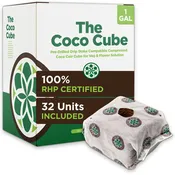 Char Coir Compressed Coco Coir Block, 1 Gal., RHP Certified Grow Medium for Veg & Flower