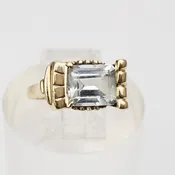 Art Deco Gold and Aquamarine Ring — Turkey Mountain Traders
