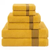 American Soft Linen Pleated Collection 100% Combed Cotton Luxury 6 Piece Towel Set, Zero Twist Ultra Soft and Plush 460 GSM Towels for Bathroom