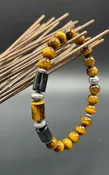 Brown and blue tiger eye with sterling silver