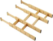 Adjustable Bamboo Drawer Dividers — Expandable Kitchen & Dresser Organizer